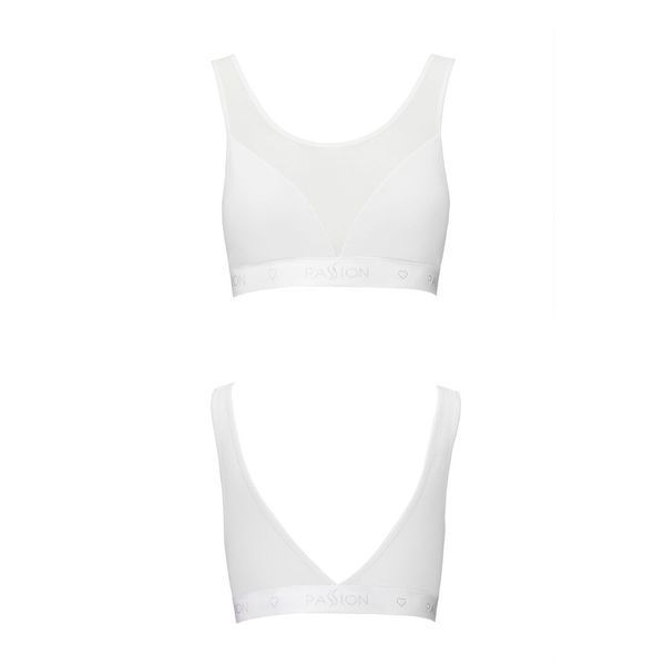 Топ з прозорою вставкою Passion PS002 TOP S, white SO4205 фото