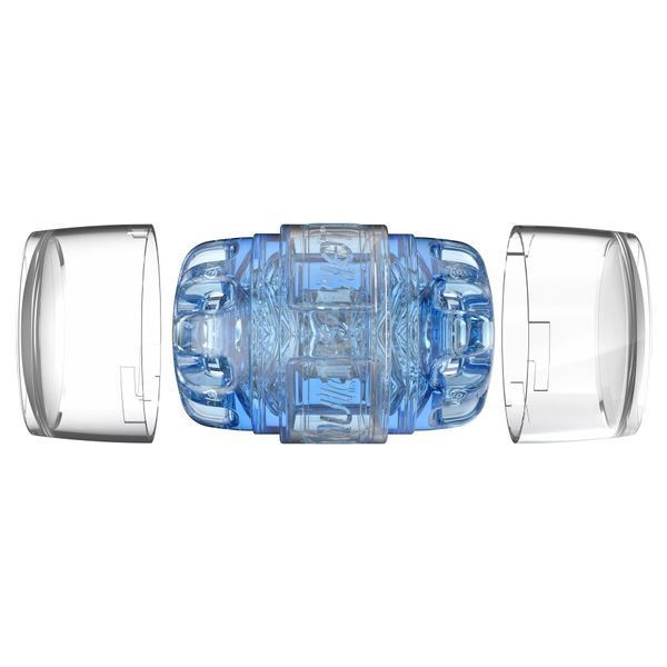 Мастурбатор Fleshlight Quickshot Turbo Blue Ice, компактний, наскрізний, підійде для пар та мінету SX0678 фото