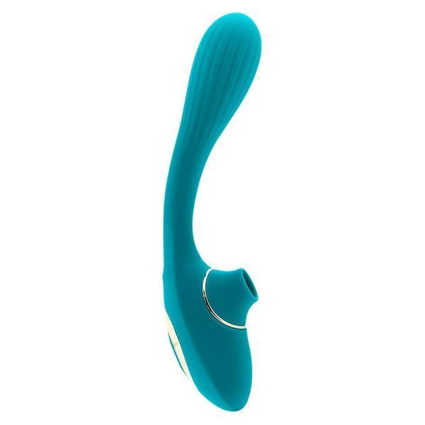 Вібратор S Pleasures Dual Suction - Turquoise SX4594 фото