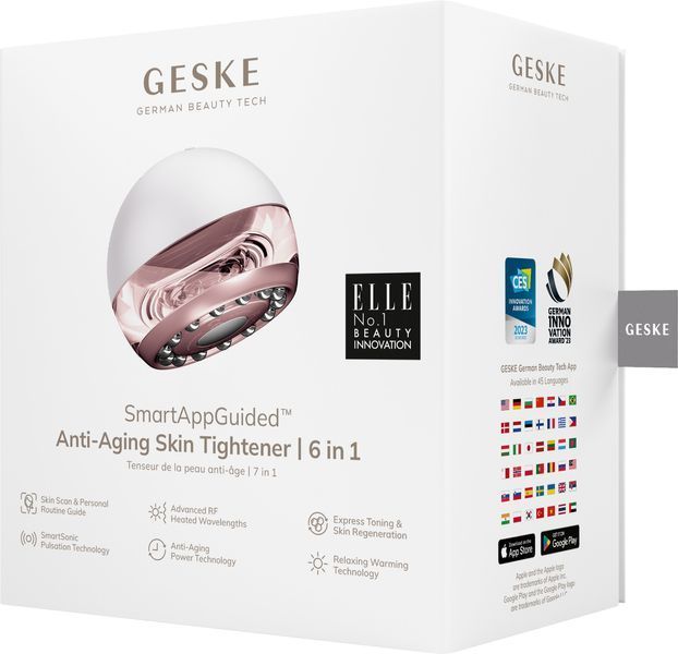 Масажер для підтяжки шкіри обличчя GESKE Anti-aging Skin Tightener 6в1 starlight HB0425 фото
