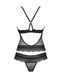 Напівпрозорий набір з прикрасами Obsessive Ivannes top & thong L/XL, чорний, топ та танга SO7284 фото 6