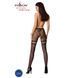 Сітчасті колготки з відкритим доступом Passion S015 One Size, Black, імітація панчіх і трусиків PSS015B фото 4