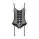 Корсет зі шнурівкою Passion NESSY CORSET S/M black, стрінги з відкритим доступом, пажі для панчіх SO8455 фото 3