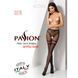 Сітчасті колготки з відкритим доступом Passion S015 One Size, Black, імітація панчіх і трусиків PSS015B фото 7