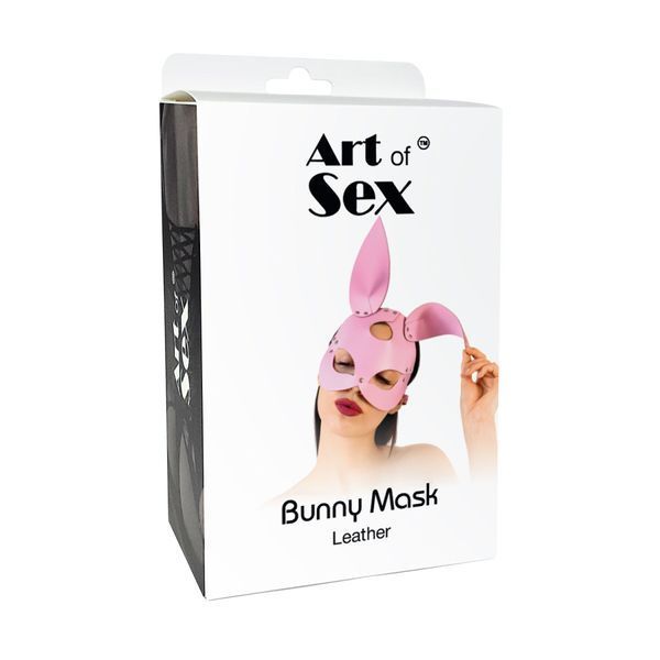 Шкіряна маска Зайчика Art of Sex - Bunny mask, колір Червоний SO9645 фото