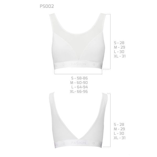 Топ з прозорою вставкою Passion PS002 TOP XL, white SO4206 фото