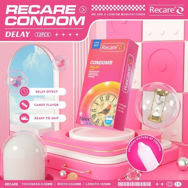 Презервативи Recare Delay Candy Condoms 12 шт, пролонгувальний ефект, цукерковий аромат SX3325 фото