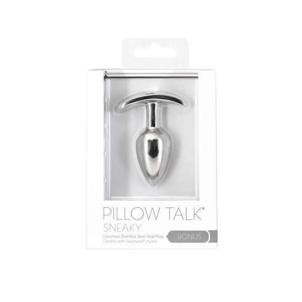 Анальна пробка Pillow Talk Sneaky Luxurious Stainless Steel Anal Plug із кристалом Swarovski SO7753 фото