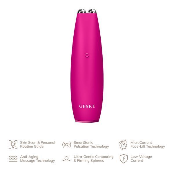 Мікрострумова ручка для підтяжки шкіри обличчя GESKE MicroCurrent Face-Lift Pen 6в1 magenta HB0120 фото