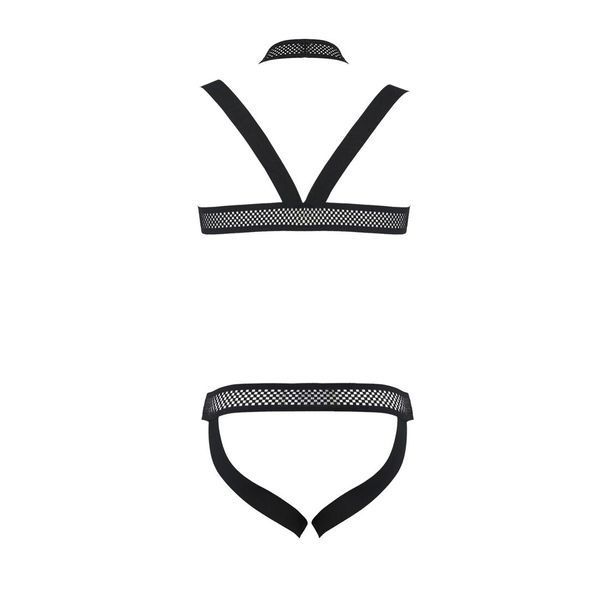 Комплект чоловічої білизни з кріпленнями Passion 043 JACOB XXL/XXXL Black, труси, шлейки SO7602 фото