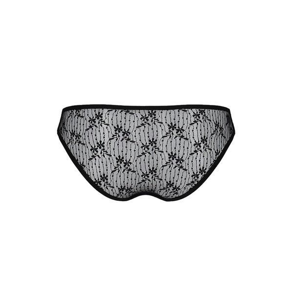 Трусики-сліпи з мереживною сіточкою Passion DINA THONG L/XL, black SO5340 фото