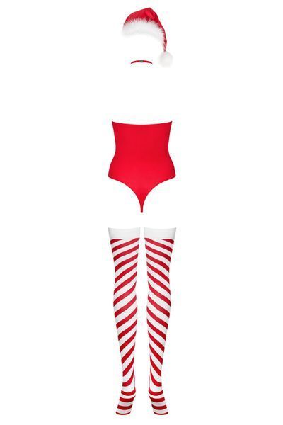 Боді Obsessive Kissmas teddy red S/M SX1152 фото