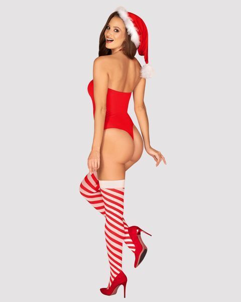 Боді Obsessive Kissmas teddy red S/M SX1152 фото