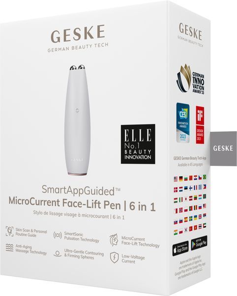 Мікрострумова ручка для підтяжки шкіри обличчя GESKE MicroCurrent Face-Lift Pen 6в1 starlight HB0121 фото