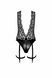 Боді Noir Handmade F297 Libido, XL, чорне, мереживо, низ під латекс, відкритий доступ, гартери SX0222 фото 5