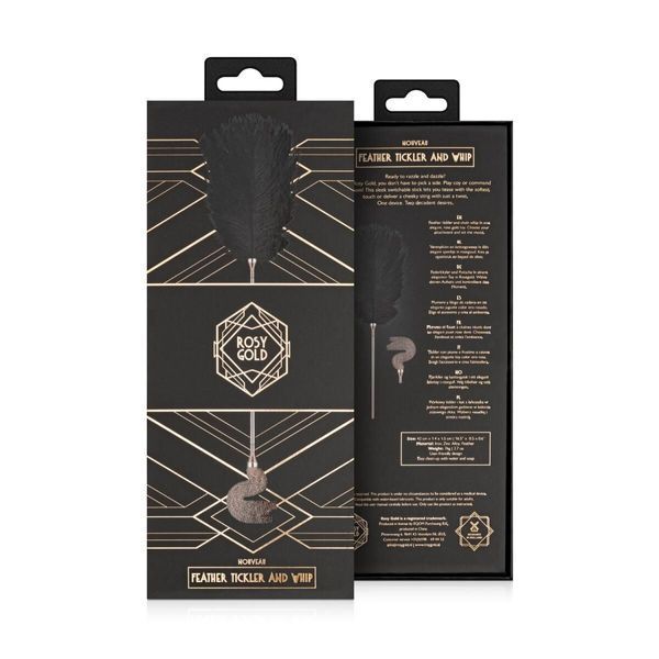 Лоскітка з металевим флогером Rosy Gold - Feather Tickler & Whip SX3909 фото