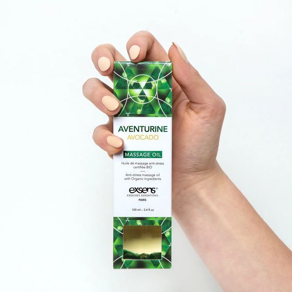 Розпродаж!!! Масажна олія EXSENS Aventurine Avocado (антистрес) 100мл (термін 09.2025) SO2377-R фото