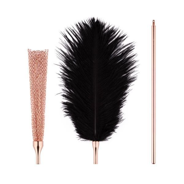 Лоскітка з металевим флогером Rosy Gold - Feather Tickler & Whip SX3909 фото