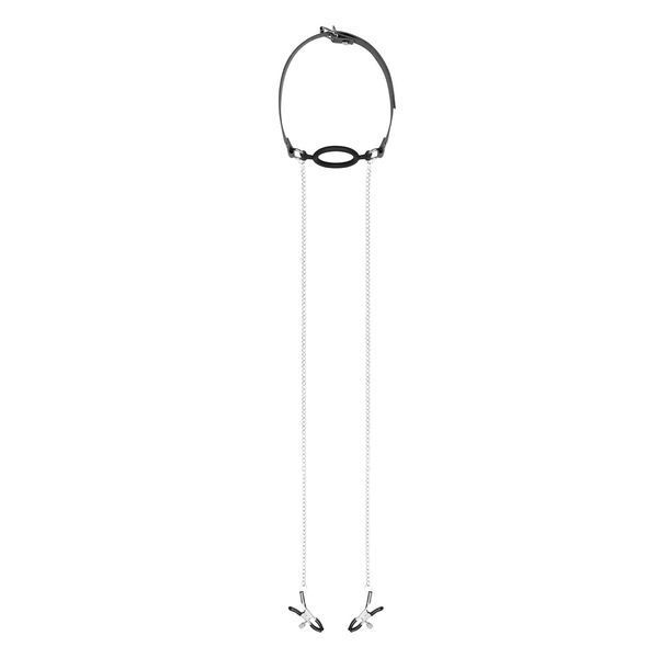 Затискачі з кляпом для сосків Bedroom Fantasies: Nipple Clamps & Silicone Gag Ring SO8819 фото