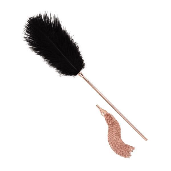 Лоскітка з металевим флогером Rosy Gold - Feather Tickler & Whip SX3909 фото