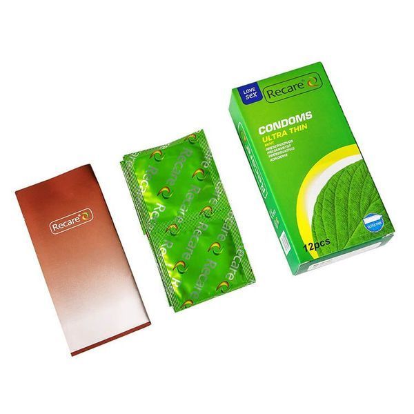 Презервативи Ultra Thin Mint Condoms Recare 12 шт, ультратонкі, аромат: м'ята SX3326 фото