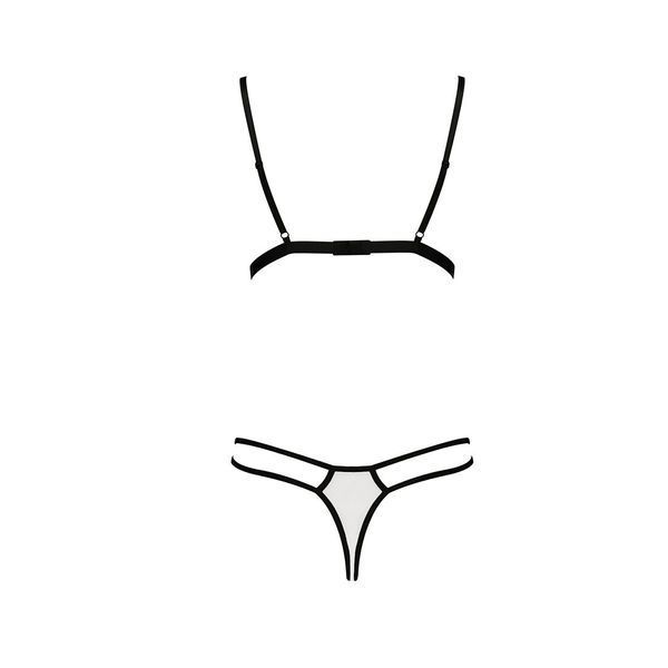 Комплект білизни Passion ORIHIME SET S/M, white, стрепи, ліф і трусики EL16408 фото
