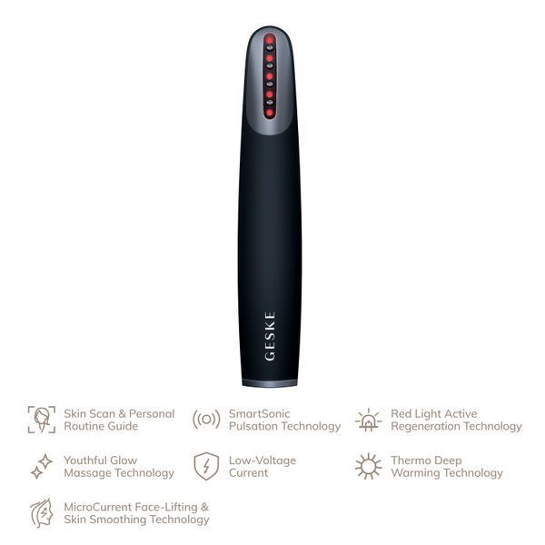 Пристрій для зміцнення і тонізації шкіри обличчя GESKE Skin Firming Wand 7в1 black HB0427 фото