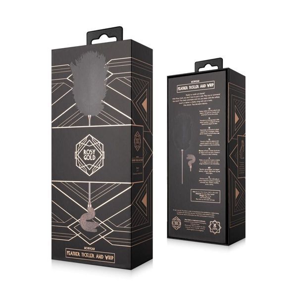 Лоскітка з металевим флогером Rosy Gold - Feather Tickler & Whip SX3909 фото