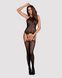 Бодістокінг Obsessive Bodystocking G316 S/M/L, квітковий декор, схрещені підв&rsquo;язки SO7240 фото 3