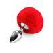 Металева анальна пробка М Art of Sex - Metal Butt plug Rabbit Tail Red, діаметр 3,4 см SO6963 фото 1