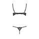 Комплект білизни Passion Exclusive VALERY SET OpenBra XXL/XXXL black, стрепи, трусики, відкритий ліф PS25106 фото 6