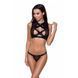 Комплект білизни Passion Exclusive DEBRA SET S/M, black, стрепи, топ з декольте, трусики PS25602 фото 1