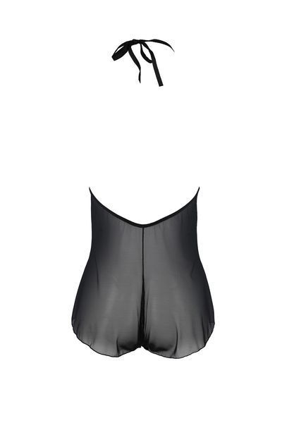 Боді Passion LEAFA BODY black S/M, на зав'язках, м'яка чашка, низ у вигляді шортиків SX0501 фото