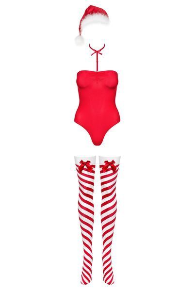 Боді Obsessive Kissmas teddy red L/XL SX1153 фото