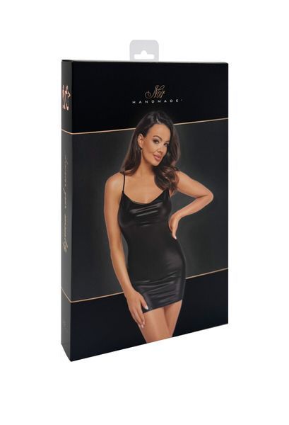 Сукня Noir Handmade F307 Mirage, S, black, міні, під латекс, відкрита спина, декор зі стразів SX0279 фото