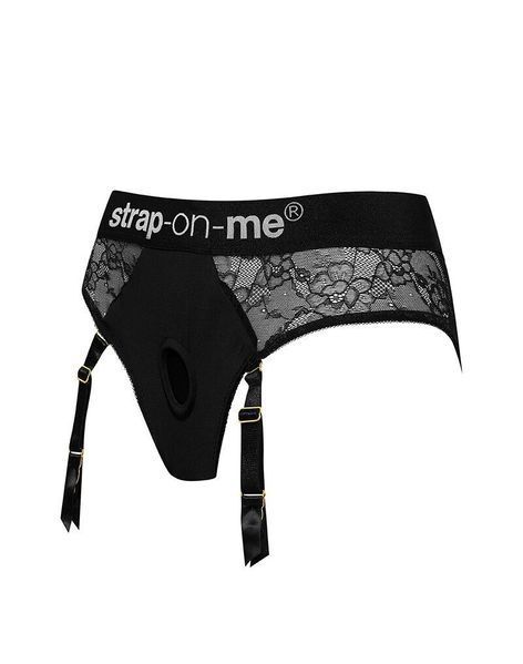 Мереживні трусики для страпона з підв&rsquo;язками для панчіх Strap-On-Me DIVA HARNESS - XS SX2280 фото