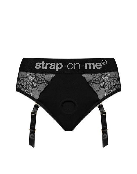 Мереживні трусики для страпона з підв&rsquo;язками для панчіх Strap-On-Me DIVA HARNESS - XS SX2280 фото