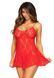 Сорочка бебі-дол Leg Avenue Rose Lace Flair Chemise Red, One Size SO9101 фото 1