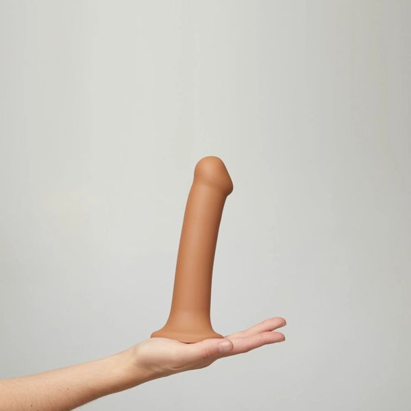 Насадка для страпона Strap-On-Me Dual Density Dildo Caramel S, діаметр 2,7 см, двошарова, гнучка SO9864 фото