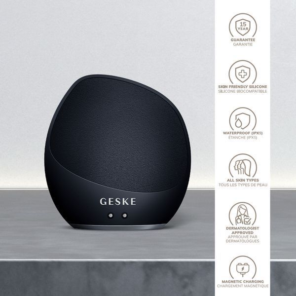 Ультразвукова щітка для тіла та інтенсивний пілінг GESKE Sonic Body Brush&Intensive Exfoliator 7в1 black HB0352 фото