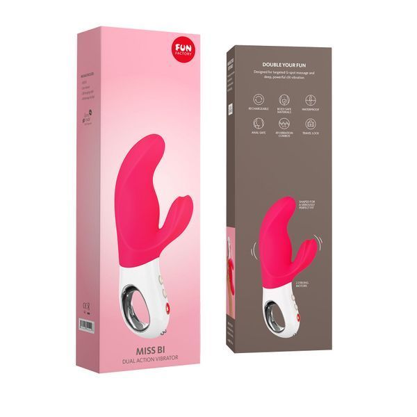 Вібратор-кролик Fun Factory MISS BI pink/white, 2 незалежні мотори, діаметр 4,2 см SX0944 фото