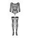 Бодістокінг Obsessive Bodystocking G320 S/M/L, панчохи, боді, декор у вигляді ліній SO7241 фото 6