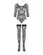 Бодістокінг Obsessive Bodystocking G320 S/M/L, панчохи, боді, декор у вигляді ліній SO7241 фото 5