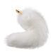 Металева анальна пробка з хутряним хвостом LOCKINK SEVANDA White Fox-Tail Anal Rose-shape Plug SX0866 фото 3