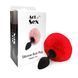 Силіконова анальна пробка М Art of Sex - Silicone Butt plug Rabbit Tail Red, діаметр 3,5 см SO6964 фото 3