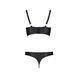 Комплект з екошкіри з люверсами та ремінцями Passion MALWIA BIKINI L/XL, black, бра та трусики SO5762 фото 4