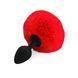 Силіконова анальна пробка М Art of Sex - Silicone Butt plug Rabbit Tail Red, діаметр 3,5 см SO6964 фото 1