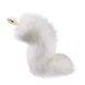 Металева анальна пробка з хутряним хвостом LOCKINK SEVANDA White Fox-Tail Anal Rose-shape Plug SX0866 фото 1