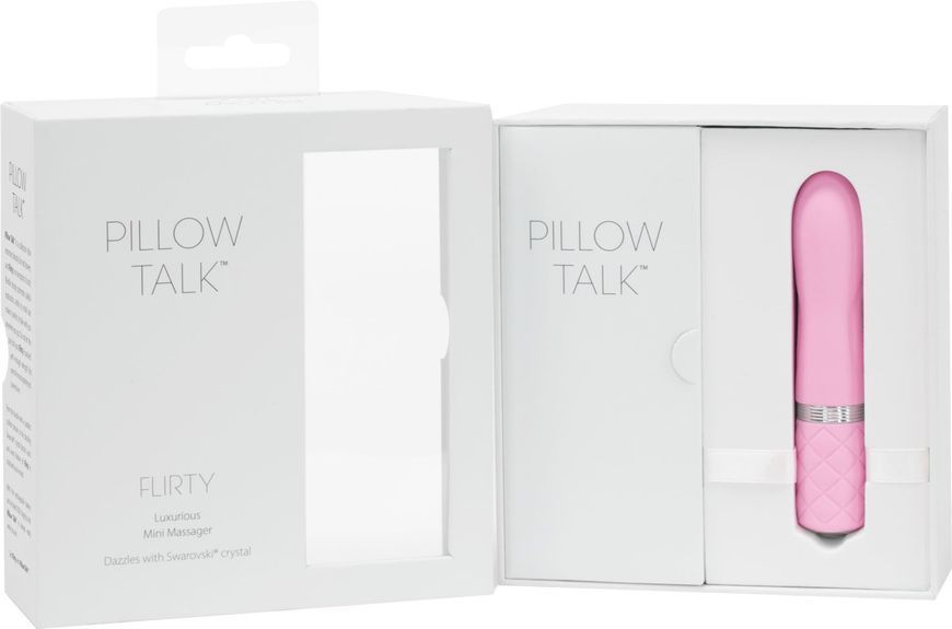 Розкішний вібратор PILLOW TALK - Flirty Pink з кристалом Swarovski, гнучка головка SO2725 фото