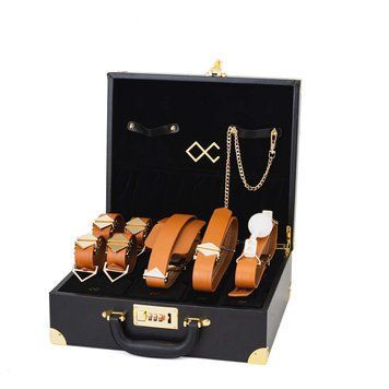 БДСМ-набір LOCKINK Moonlight Treasure Chest, коричневий, натуральна шкіра SX0860 фото